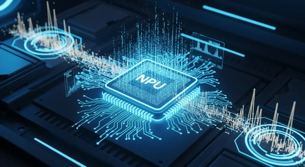 AI処理に特化したNPUチップのイメージ