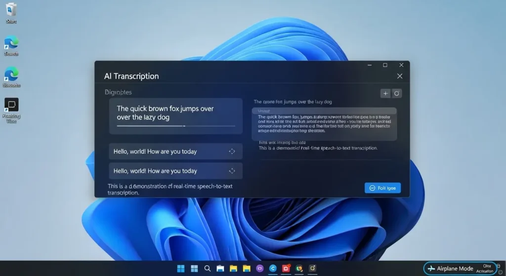 オフライン状態で動作するAI文字起こしソフトの画面