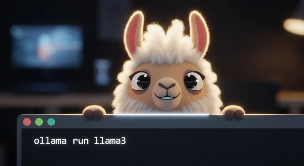 ターミナルで動作するOllamaの実行画面
