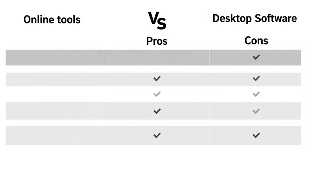 オンラインツールとソフトの比較表