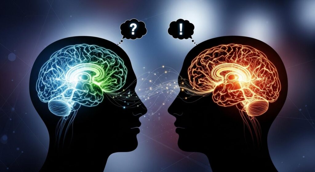 会話中の心理状態を示すイラスト