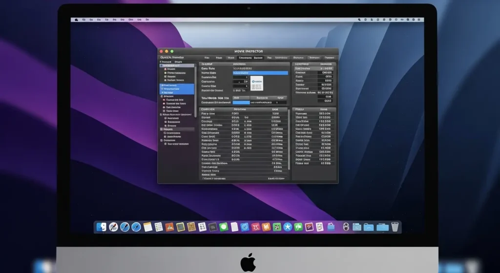 QuickTimeのインスペクタ画面