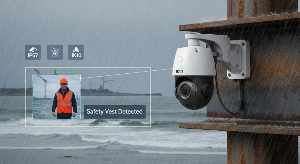 過酷な屋外環境に耐えながらAI解析を継続する堅牢型カメラ