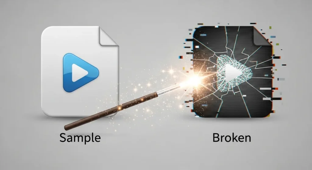 サンプル動画を活用した修復方法