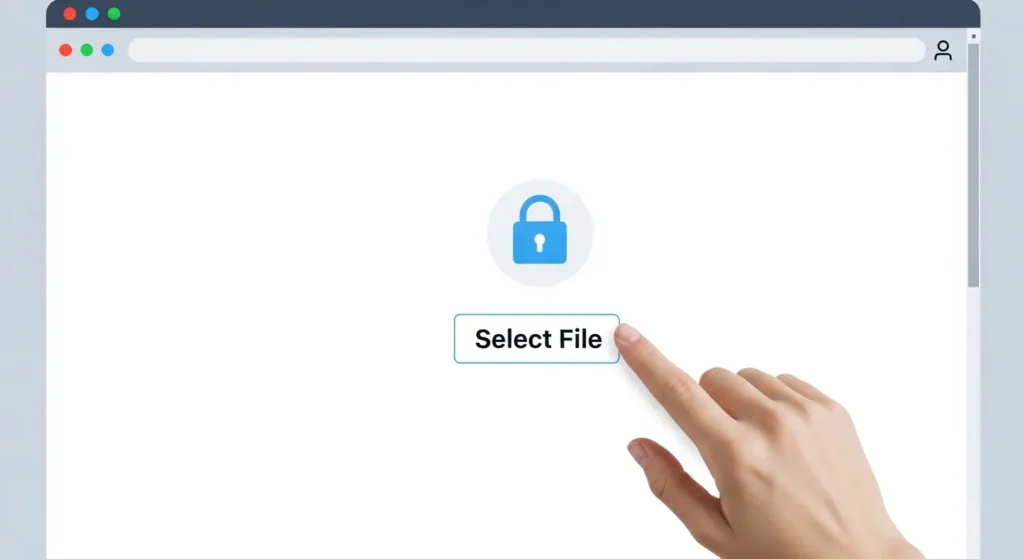 安全な動画アップロードの操作画面