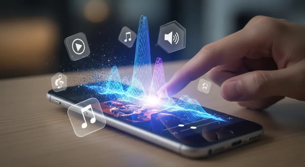 スマートフォンでの音声抽出操作のイメージ