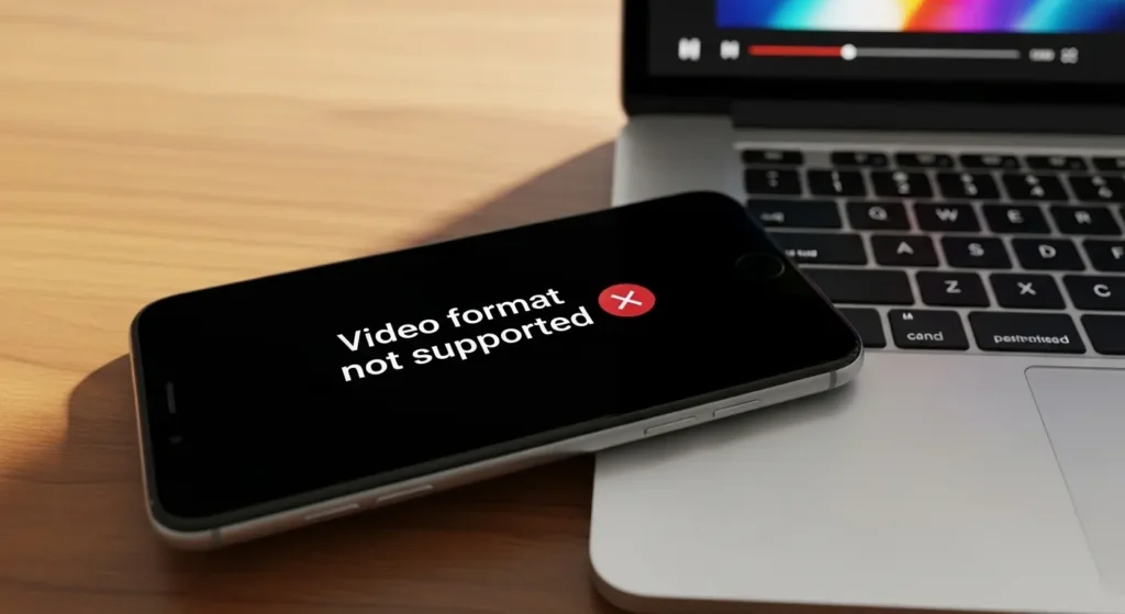 スマホで動画が見れないエラー画面