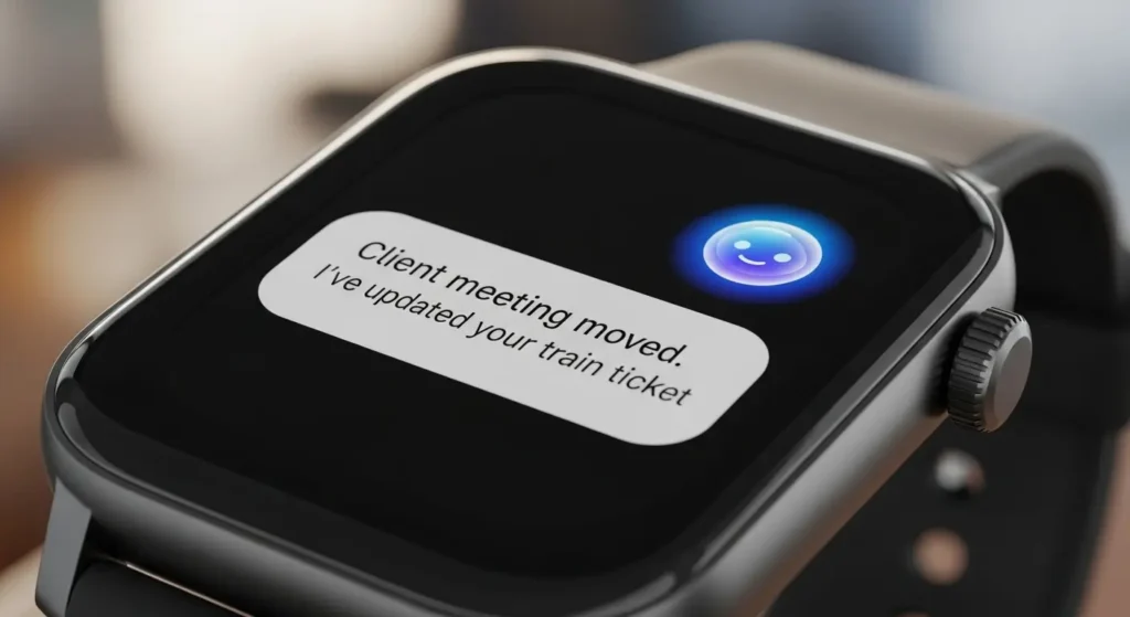 スマートウォッチに届くAIエージェントの通知