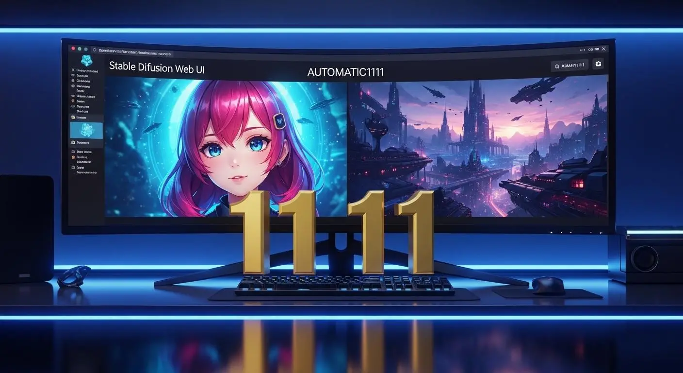 Stable Diffusion Web UI AUTOMATIC1111の操作画面と生成された高品質なAIイラスト