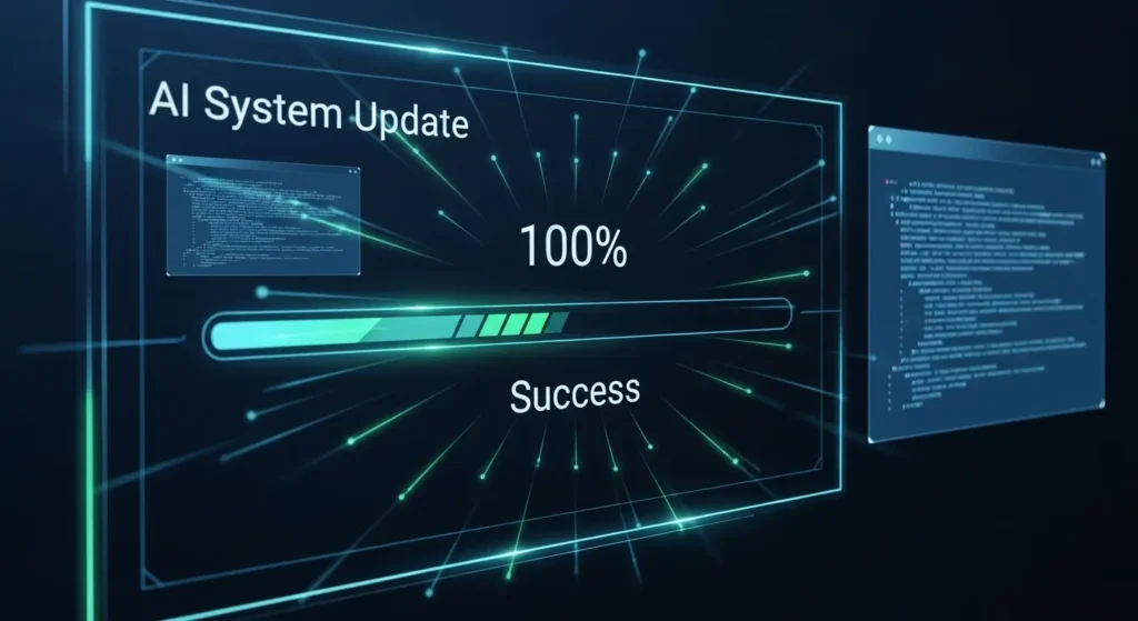システムアップデートが完了した画面のイメージ