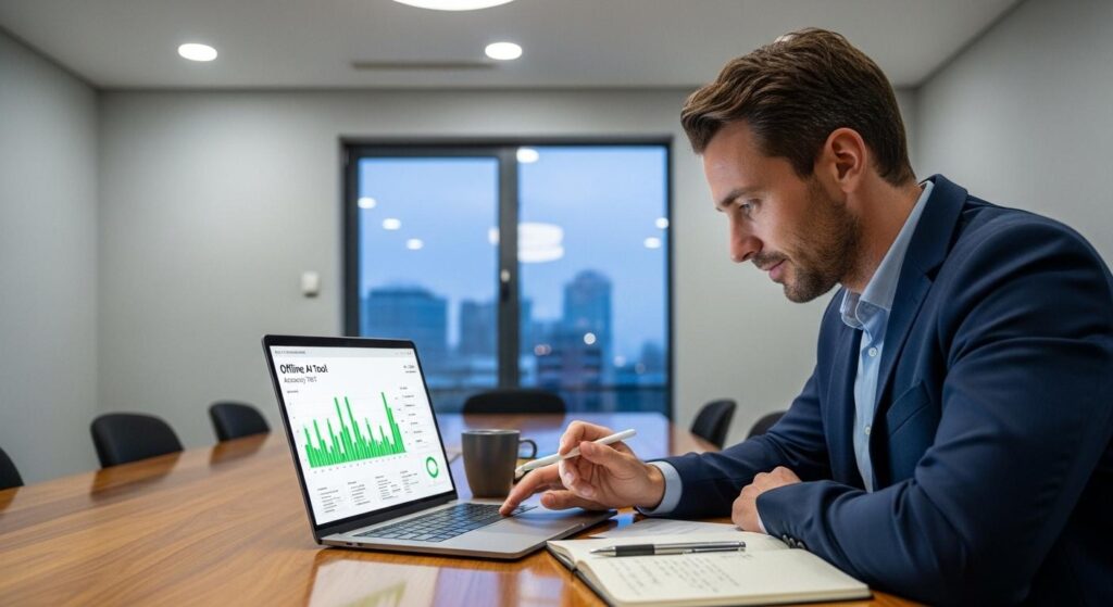 AI議事録ツールの実機検証を行う担当者