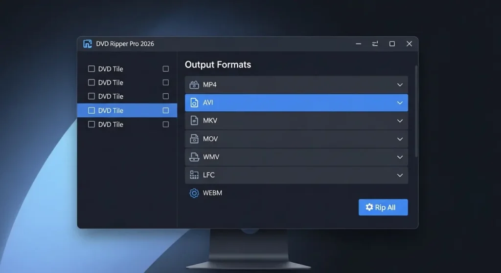 2026年最新DVDリッピングソフトの出力設定画面