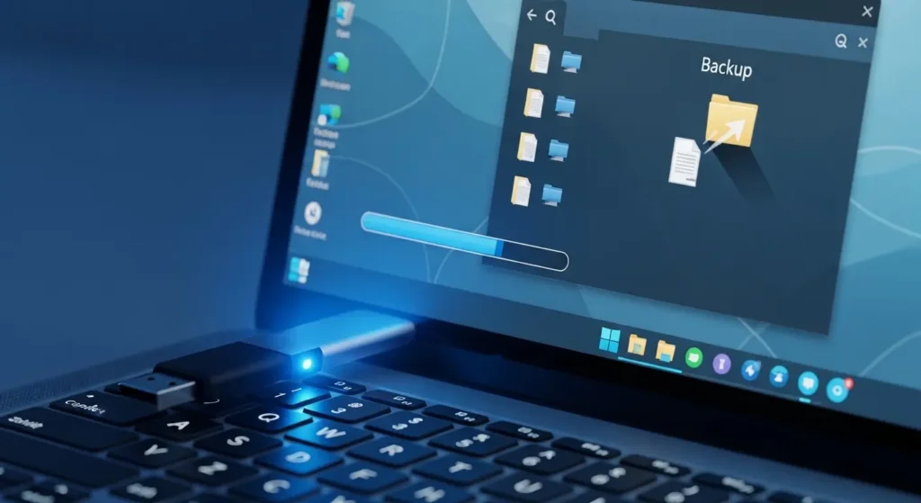 バックアップ作成の様子