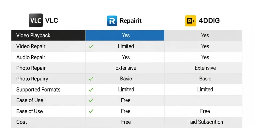 修復ソフトの比較一覧