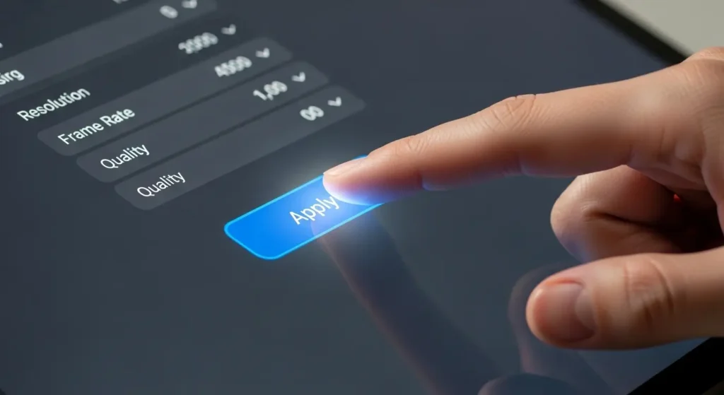 設定適用のクリック操作