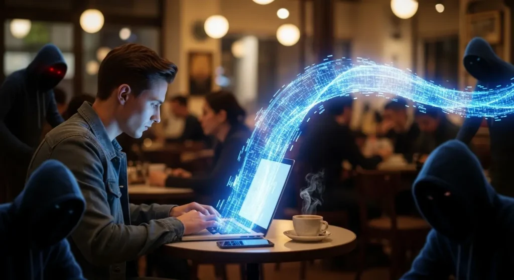公共Wi-FiでのVPN暗号化