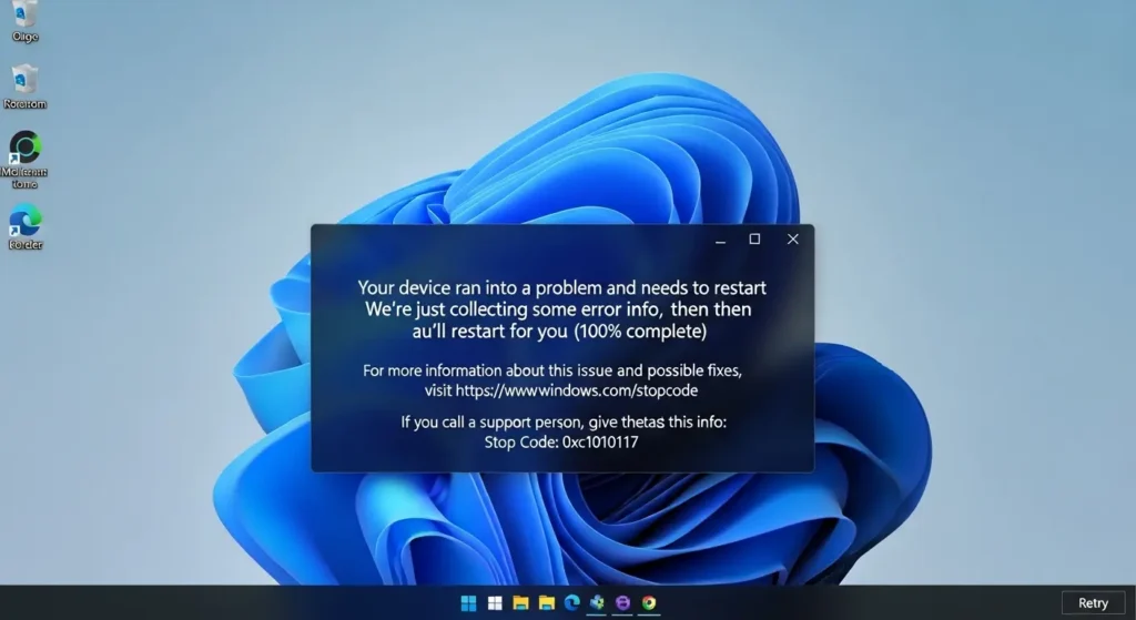 Windows Update中の0xc1010117エラー表示