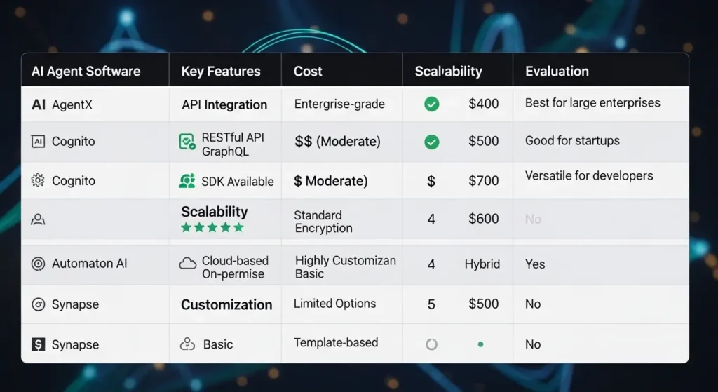 主要なAIエージェントツールの機能と価格の比較表