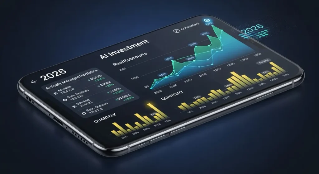 2026年の最新AI投資アプリのダッシュボード画面イメージ