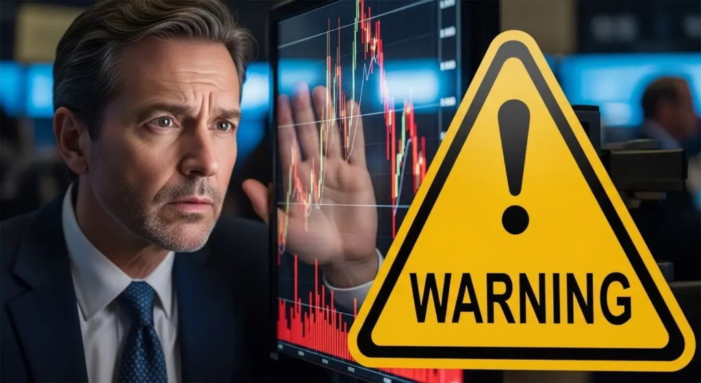 投資リスクと注意点を意識する投資家のイメージ