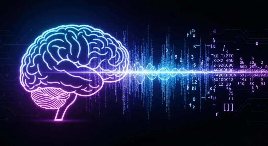 AIによる高度な音声解析と字幕生成のイメージ図