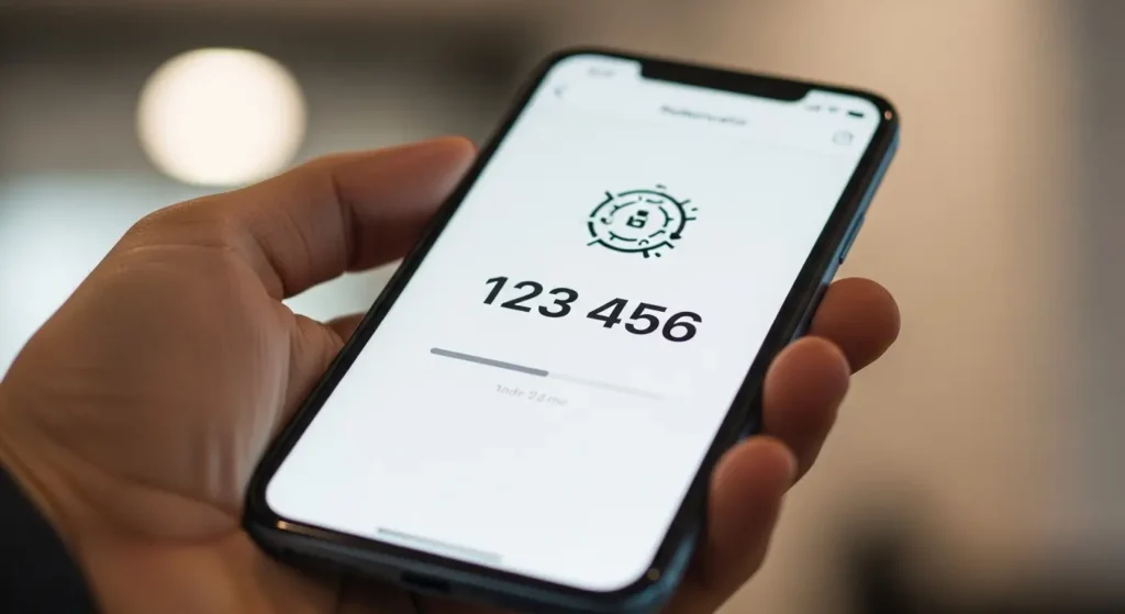認証アプリに表示されたワンタイムパスワードの例