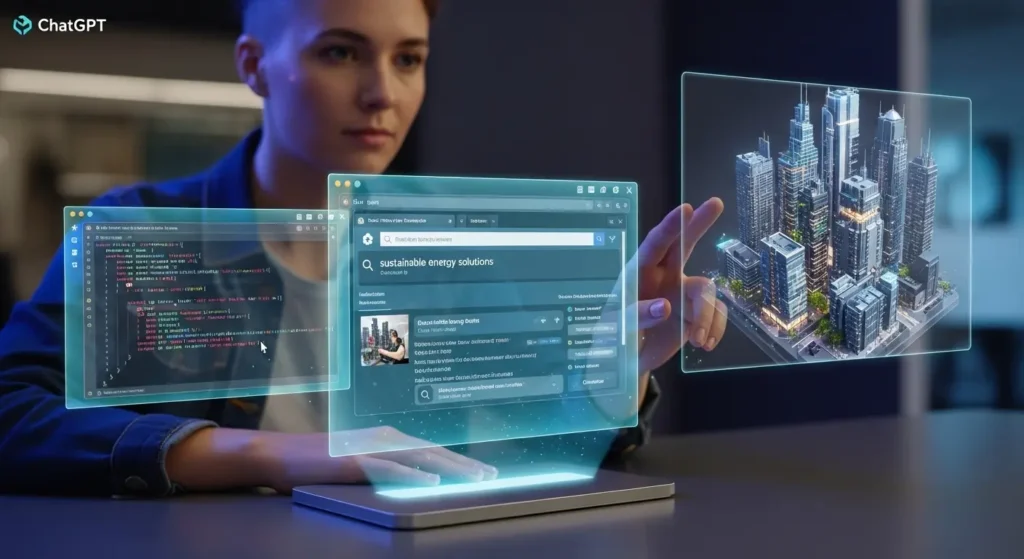 2026年の最新機能が統合されたChatGPTの操作イメージ