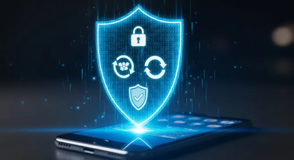 スマートフォンの通信を保護するデジタルシールド