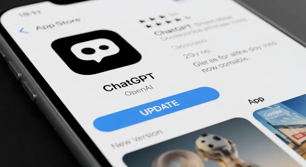 アプリのアップデートを確認する画面