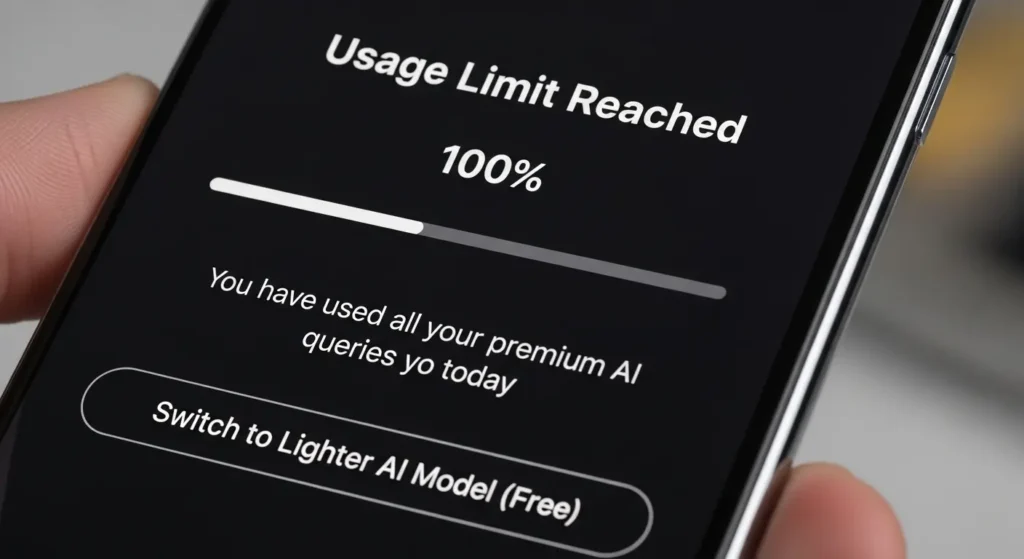 無料版の利用回数制限の通知画面