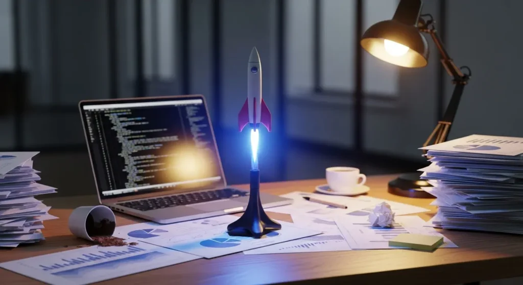 AI活用によるビジネススピードの加速を象徴するイメージ