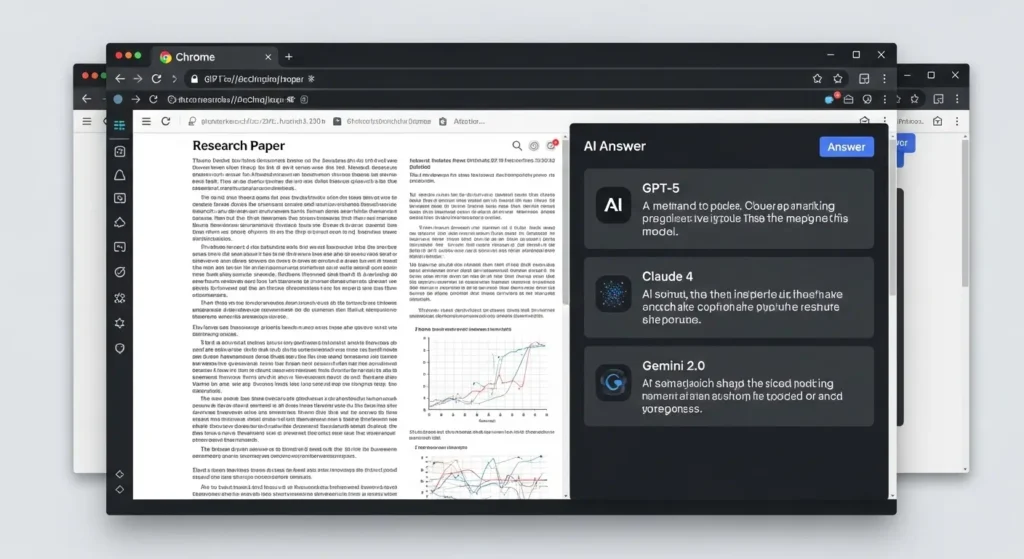 ブラウザのサイドバーで複数のAIモデルを活用する様子