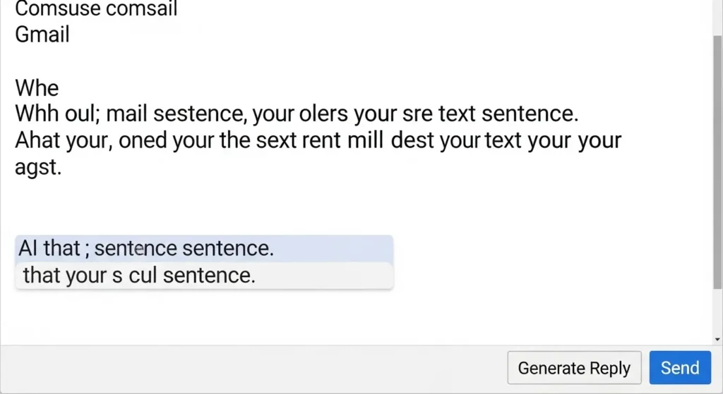 メール作成画面でAIが返信を自動生成するイメージ