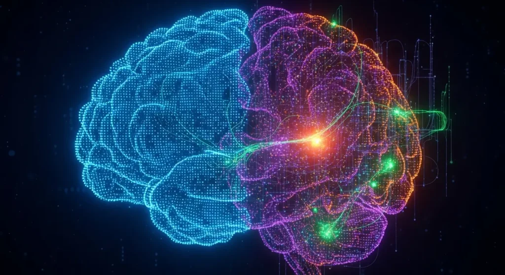 ChatGPT의生成能力と知性を象徴する概念図