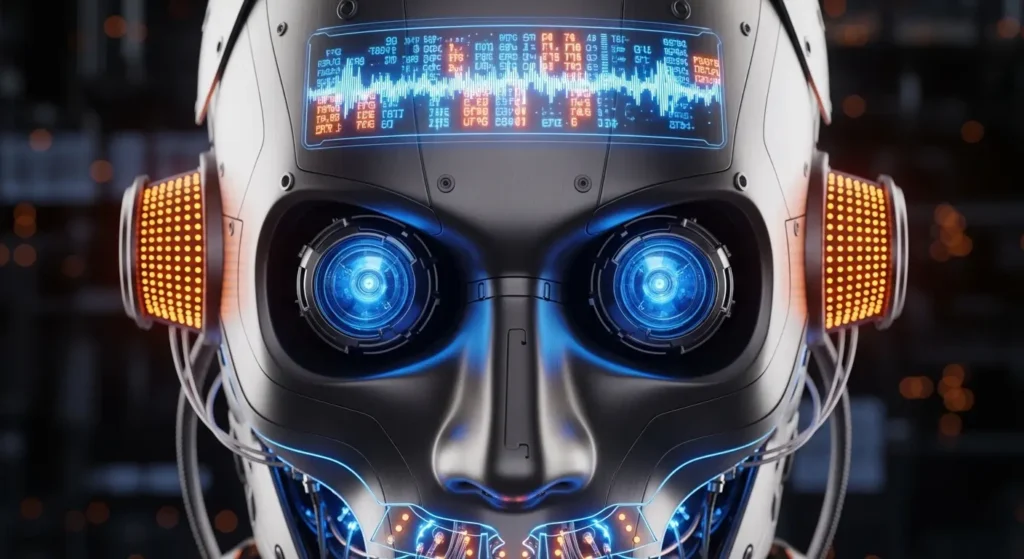 視覚・聴覚・テキストを統合して理解するマルチモーダルAIの概念図