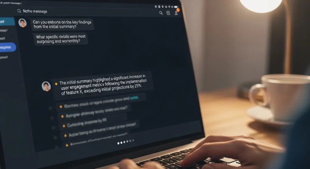 AIとの対話を繰り返して要約の精度を高める様子