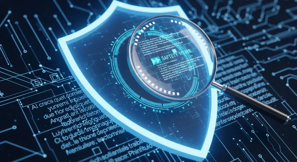 AI生成物の正確性と安全性をチェックするイメージ