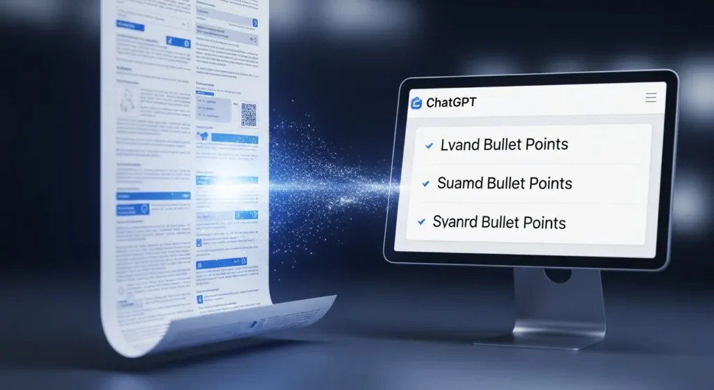 長文の資料を要約するChatGPTの画面