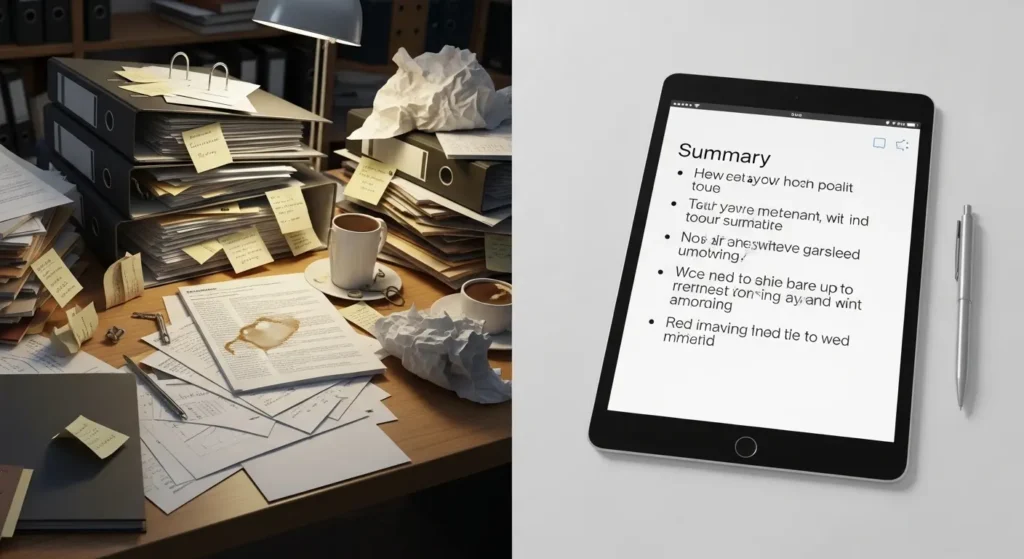 大量の書類がChatGPTによって整理された要約になるビフォーアフター