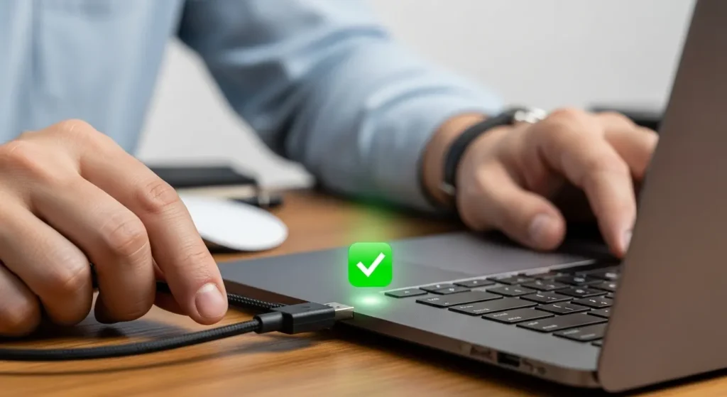 パソコンのUSBポートにキーボードを接続する手順の確認