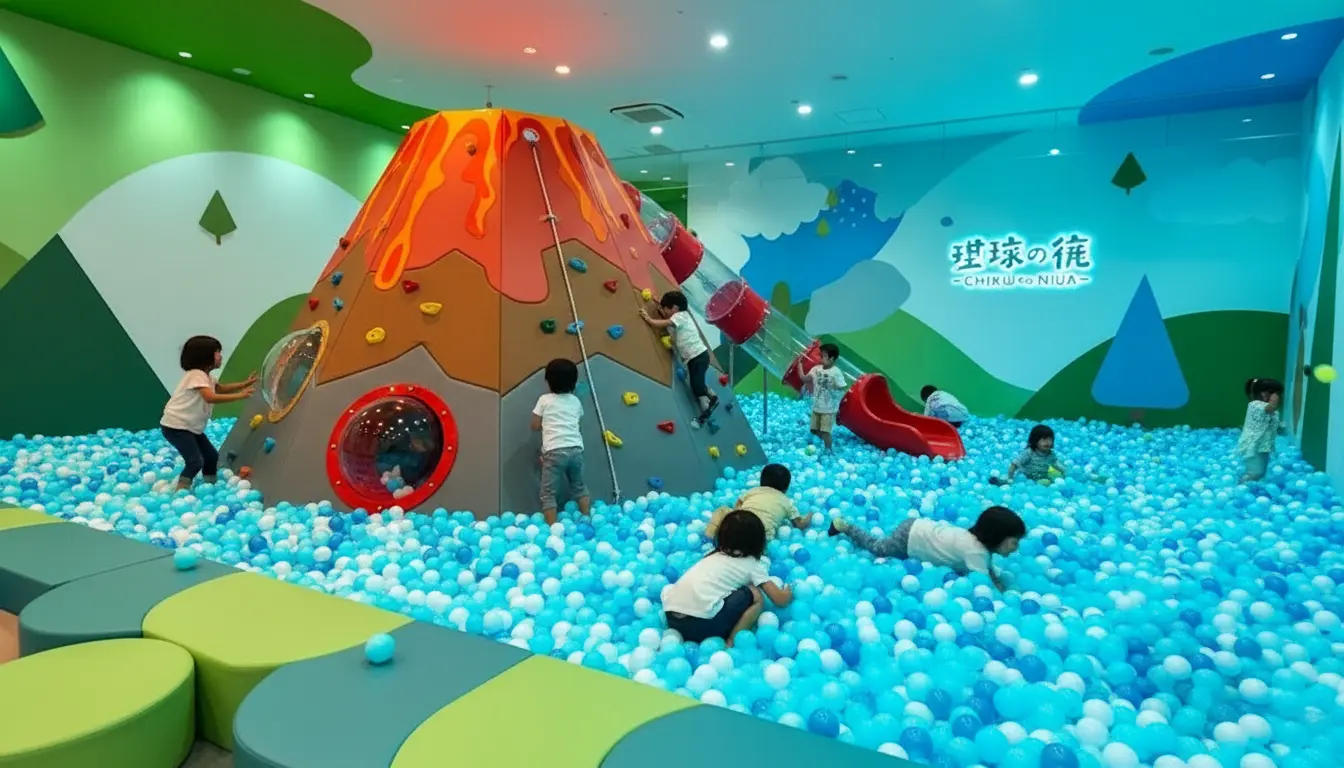 イオンモール幕張新都心にある屋内遊び場ちきゅうのにわの全景