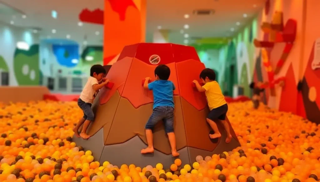 ちきゅうのにわ幕張新都心の火山をイメージした大型遊具