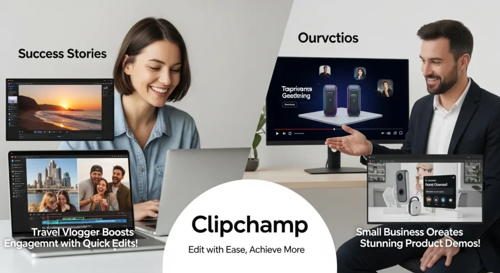 Clipchampで作成された広告の成功事例イメージ