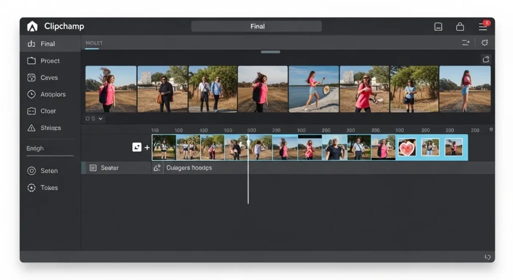 AI生成後のタイムライン編集画面