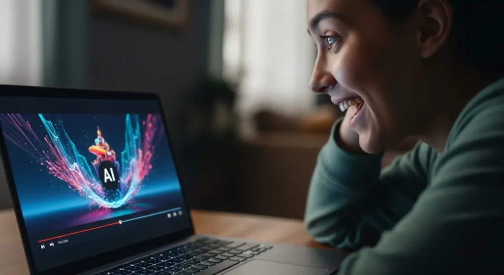 初めてのAI動画編集を楽しむユーザー