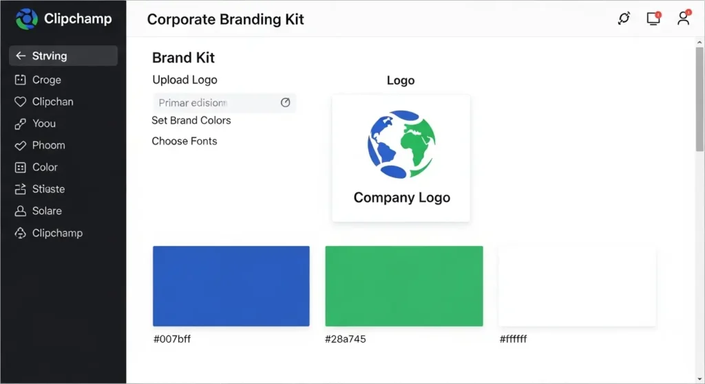 Clipchampのブランドキット機能によるロゴとカラー管理