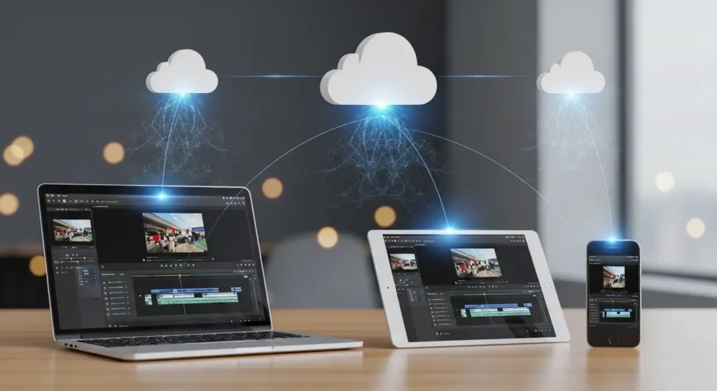 Microsoftクラウドを通じたClipchampのマルチデバイス連携