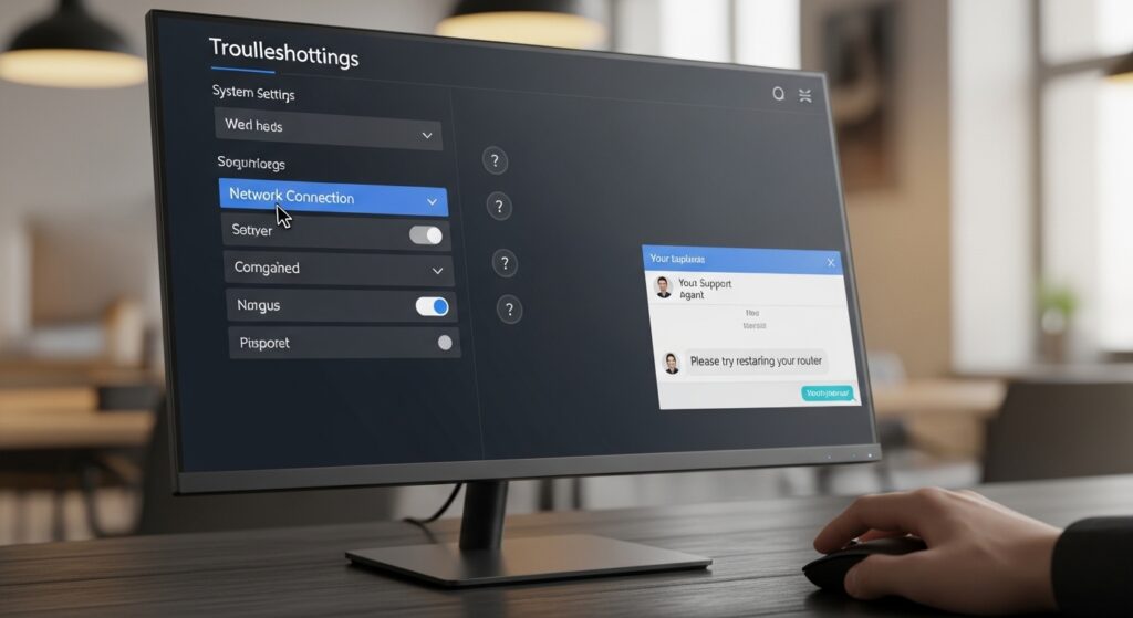 トラブルシューティングを行う操作画面のイメージ