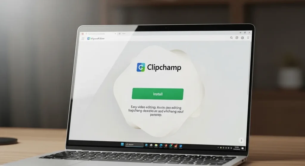 Microsoft StoreでのClipchampダウンロード画面