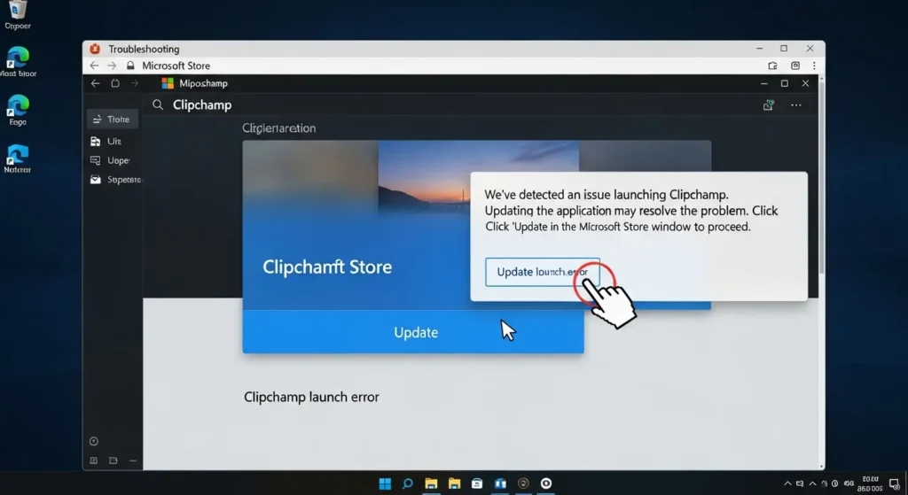 Clipchampの起動エラーを修正するアップデート操作